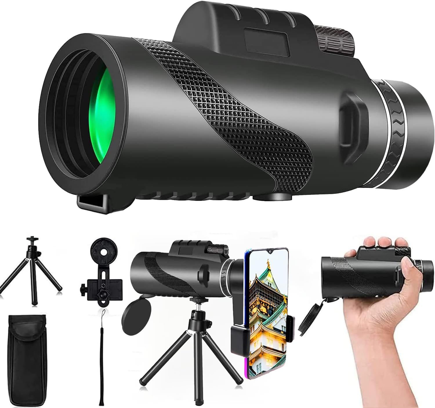 Monocular Telescopio Con Tripode Hd